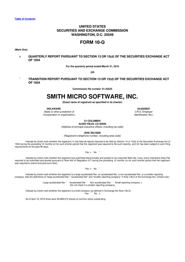 Thumbnail Smith Micro Software
 10-Q Quarterly Report FY2016 