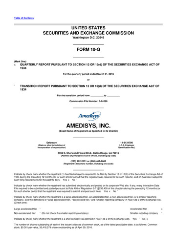 Thumbnail Amedisys 10-Q Quarterly Report FY 