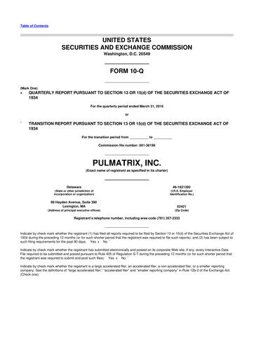 Thumbnail Pulmatrix 10-Q Quarterly Report FY2016 