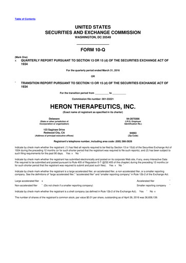 Thumbnail Heron Therapeutics 10-Q Quarterly Report FY2016 