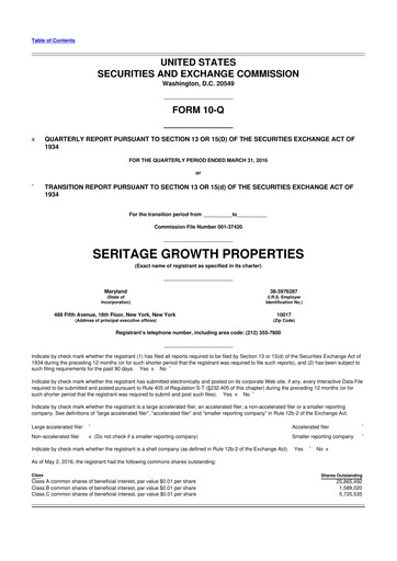 Thumbnail Seritage Growth Properties
 10-Q Quarterly Report FY2016 