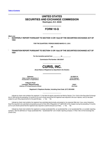 Thumbnail Curis 10-Q Quarterly Report FY2016 