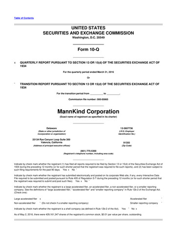Thumbnail MannKind Corp 10-Q Quarterly Report FY2016 