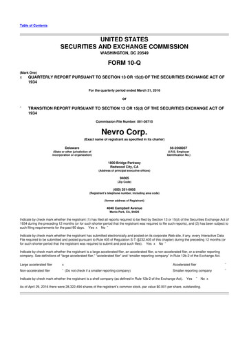 Thumbnail Nevro
 10-Q Quarterly Report FY2016 