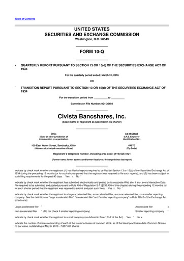 Vorschaubild Civista Bancshares
 10-Q Quartalsbericht 2016 