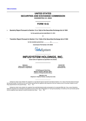 Thumbnail InfuSystem 10-Q Quarterly Report FY2016 