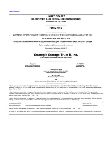 Vorschaubild SmartStop Self Storage REIT 10-Q Quartalsbericht 2016 