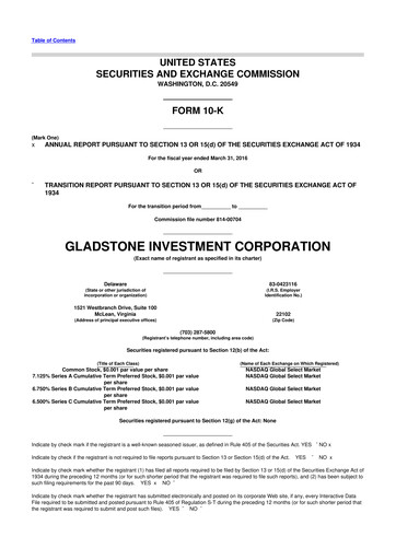 Thumbnail Gladstone Investment 10-K Annual Report 