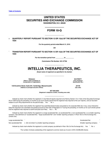 Thumbnail Intellia Therapeutics 10-Q Quarterly Report FY2016 
