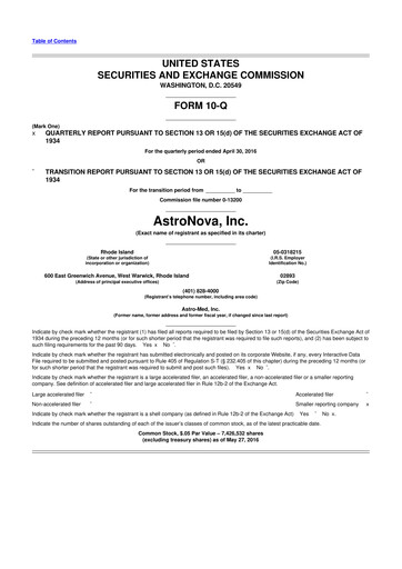 Miniature AstroNova, Inc. 10-Q Rapport trimestriel 2017 