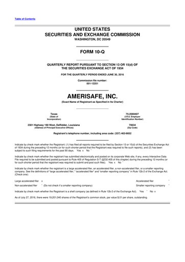 Thumbnail AMERISAFE 10-Q Quarterly Report FY2016 