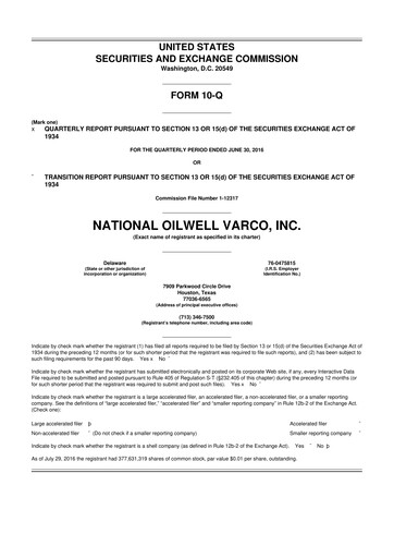 Thumbnail NOV 10-Q Quarterly Report FY2016 