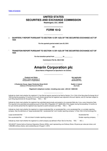 Thumbnail Amarin Corporation
 10-Q Quarterly Report FY2016 