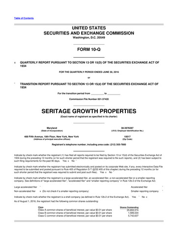 Thumbnail Seritage Growth Properties
 10-Q Quarterly Report FY2016 
