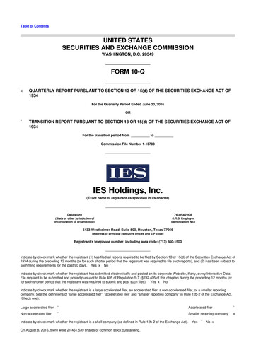 Thumbnail IES Holdings 10-Q Quarterly Report FY2016 
