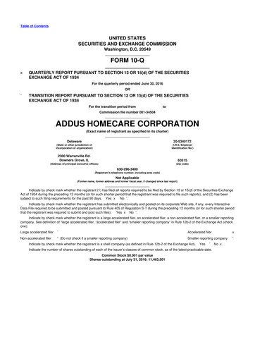 Vorschaubild 
Addus HomeCare 10-Q Quartalsbericht 2016 