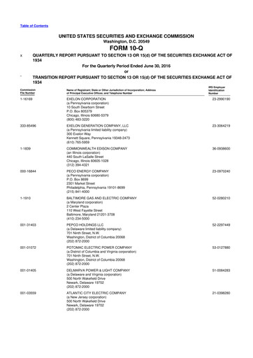 Thumbnail Exelon Corporation 10-Q Quarterly Report FY2016 