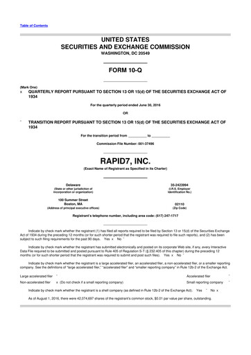 Thumbnail Rapid7 10-Q Quarterly Report FY2016 