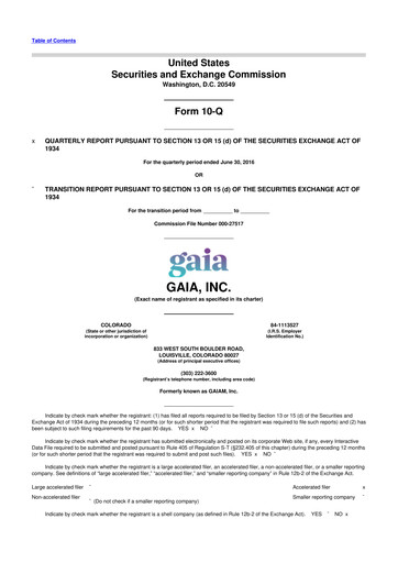 Thumbnail Gaia 10-Q Quarterly Report FY2016 