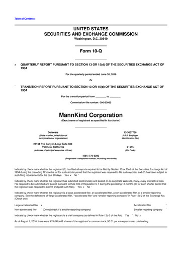 Thumbnail MannKind Corp 10-Q Quarterly Report FY2016 