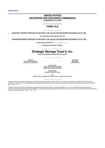 Vorschaubild SmartStop Self Storage REIT 10-Q Quartalsbericht 2016 