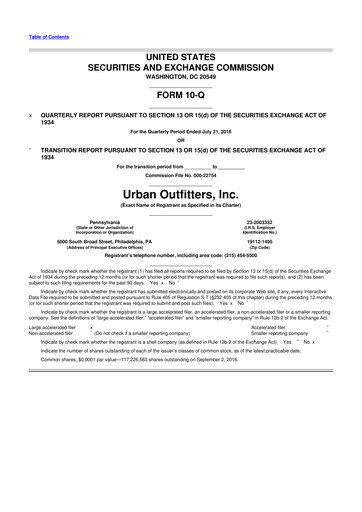 Thumbnail Urban Outfitters
 10-Q Quarterly Report FY2017 
