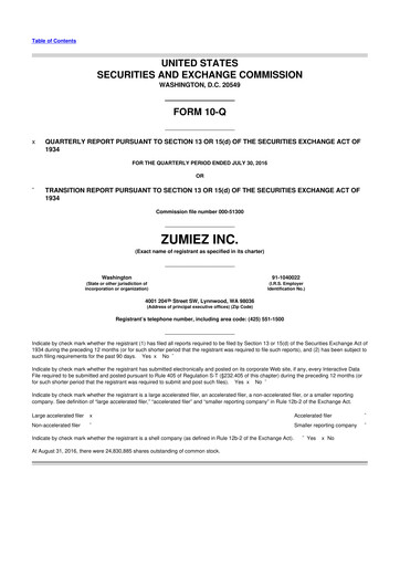 Thumbnail Zumiez 10-Q Quarterly Report FY2016 