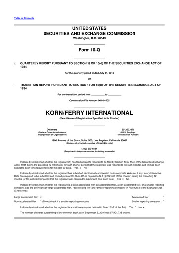 Thumbnail Korn Ferry
 10-Q Quarterly Report FY2017 