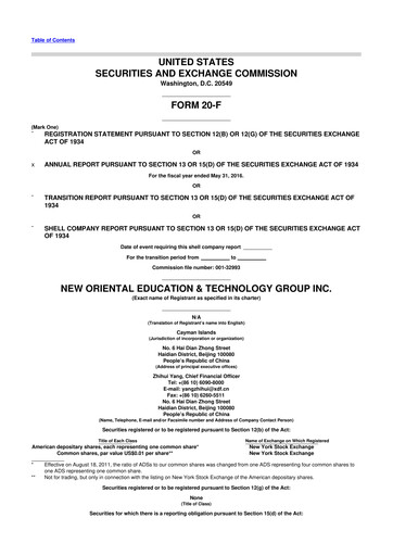 Vorschaubild New Oriental 20-F Jahresbericht 2016