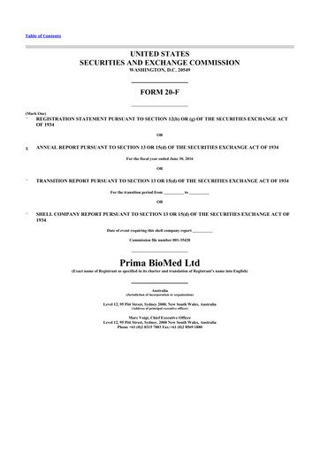 Thumbnail Immutep 20-F Annual Report 