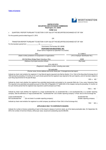 Thumbnail Worthington Enterprises 10-Q Quarterly Report FY2017 