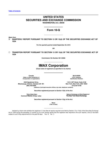 Thumbnail Imax Corp 10-Q Quarterly Report FY2016 