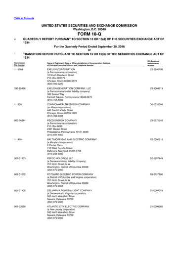 Thumbnail Exelon Corporation 10-Q Quarterly Report FY2016 