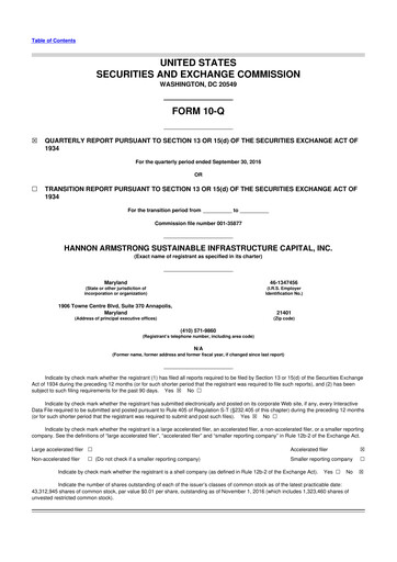 Thumbnail HASI (HA Sustainable Infrastructure Capita) 10-Q Quarterly Report FY2016 