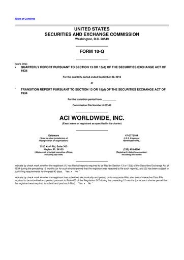 Thumbnail ACI Worldwide
 10-Q Quarterly Report FY2016 