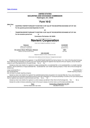 Vorschaubild Navient 10-Q Quartalsbericht 2016 