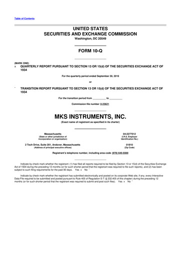 Thumbnail MKS Instruments 10-Q Quarterly Report FY2016 