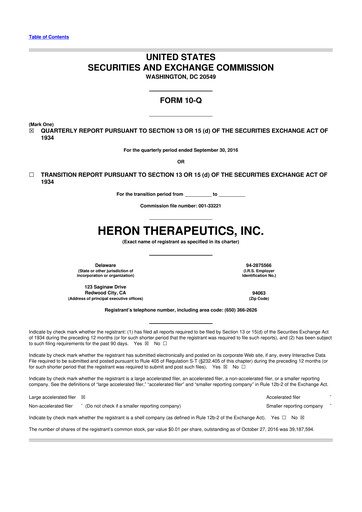 Thumbnail Heron Therapeutics 10-Q Quarterly Report FY2016 