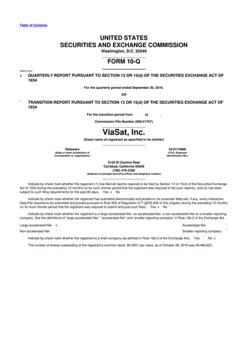 Miniature ViaSat 10-Q Rapport trimestriel 2017 