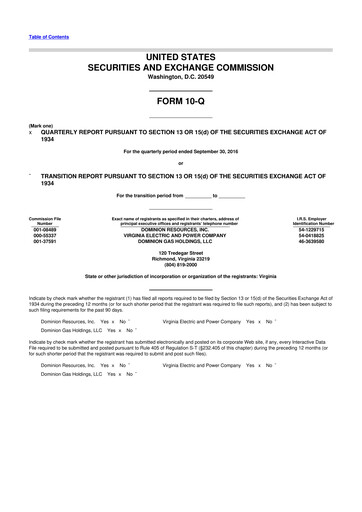 Thumbnail Dominion Energy 10-Q Quarterly Report FY 