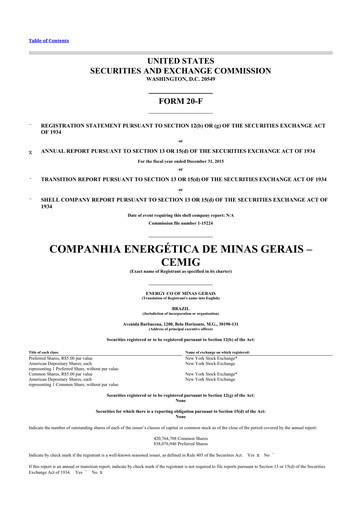 Vorschaubild Cemig 20-F Jahresbericht 