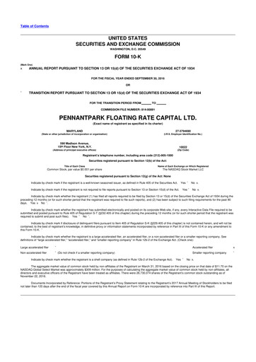 Thumbnail PennantPark Floating Rate Capital Ltd.
 10-K Annual Report 
