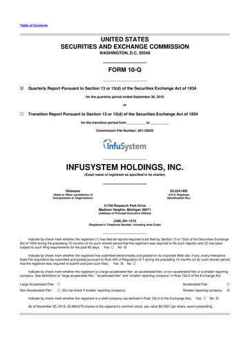 Thumbnail InfuSystem 10-Q Quarterly Report FY2016 