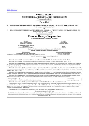 Thumbnail Terreno Realty
 10-K Annual Report 2016