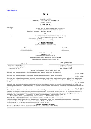 Thumbnail ConocoPhillips 10-K Annual Report 2016