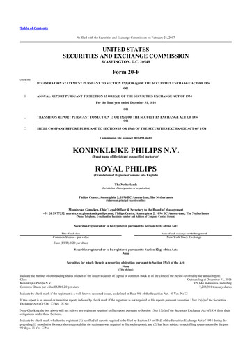 Thumbnail Philips 20-F Annual Report 