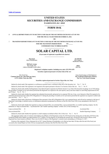 Thumbnail SLR Investment 10-K Annual Report 