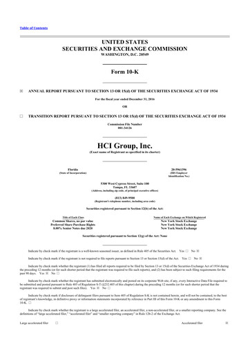 Miniature HCI Group
 10-K Rapport annuel 2016