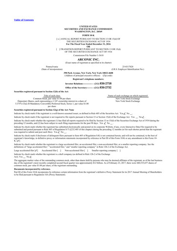 Thumbnail Howmet Aerospace
 10-K Annual Report 2016