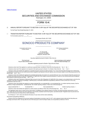 Thumbnail Sonoco 10-K Annual Report 2016